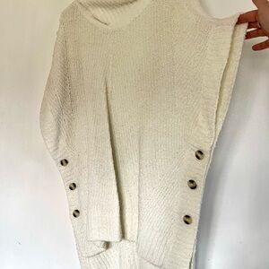 Isabel Maternity Cream Cowl Neck Sweater with Button Detail